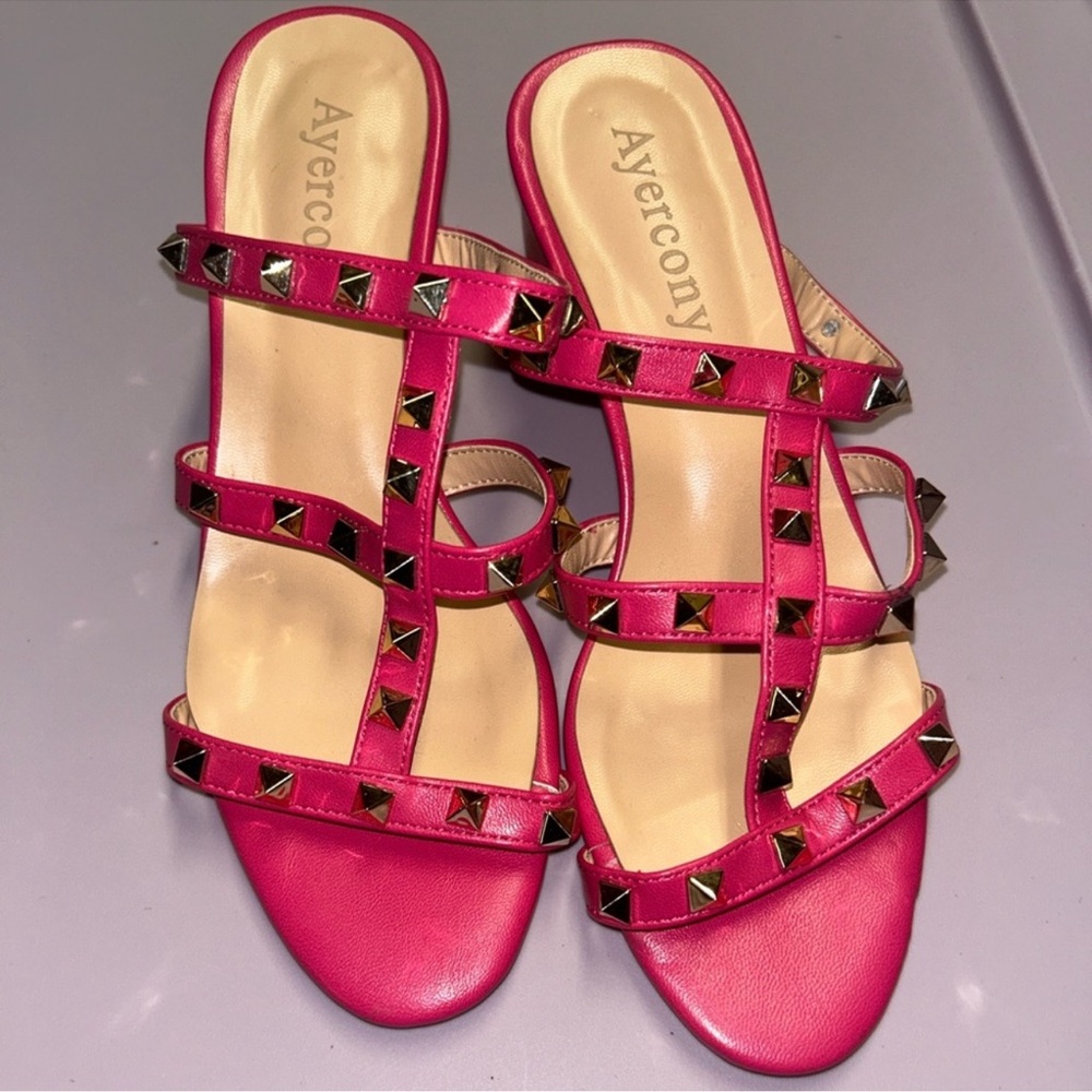 Women's Pink Studded Sandals